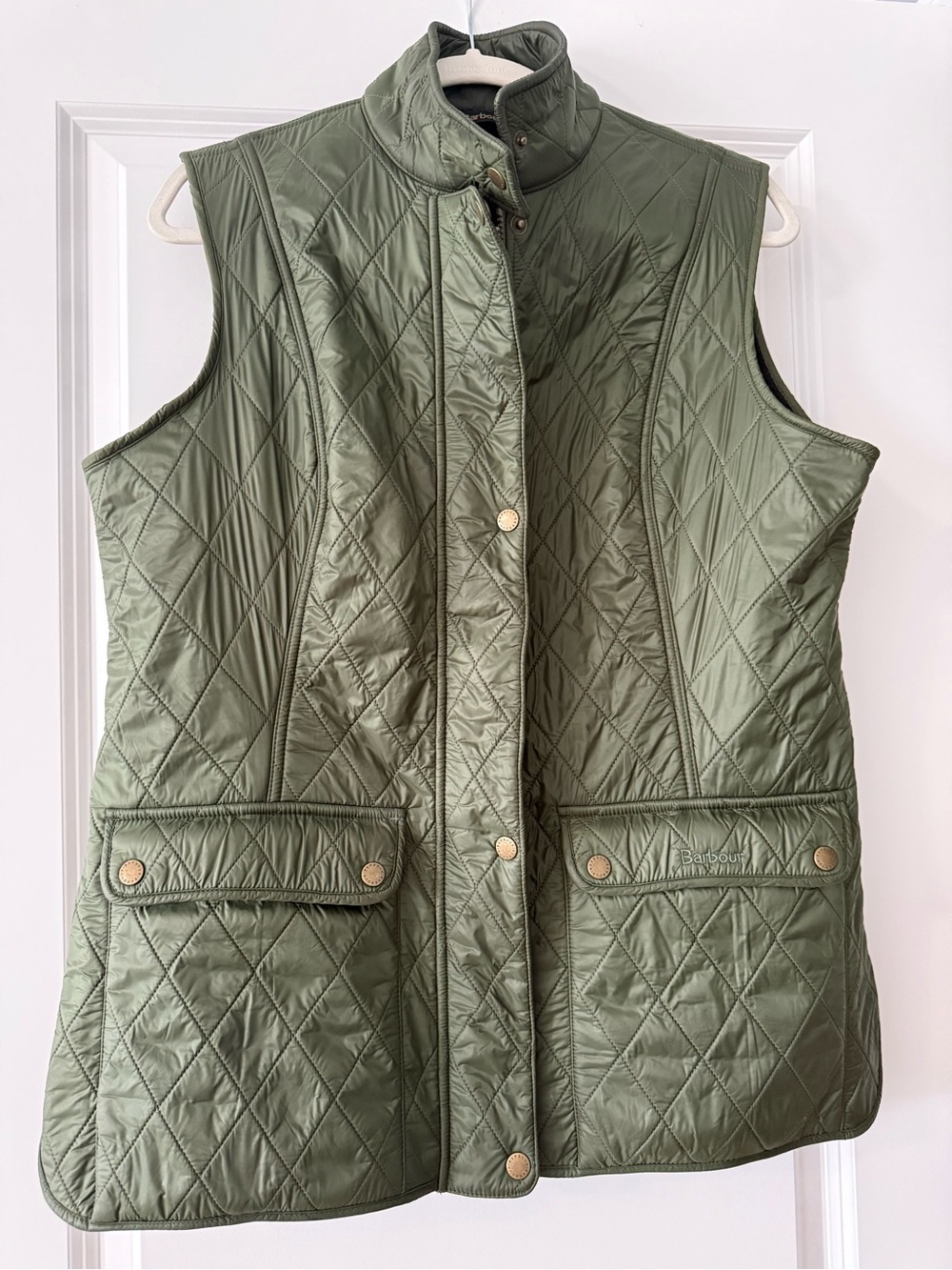 Barbour Olive Green Quilted Sleeveless Vest